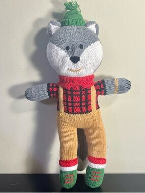 Zubels Wesley Wolf Petit Ami Neiman Marcus Knit Doll Wolf Plaid Fall
